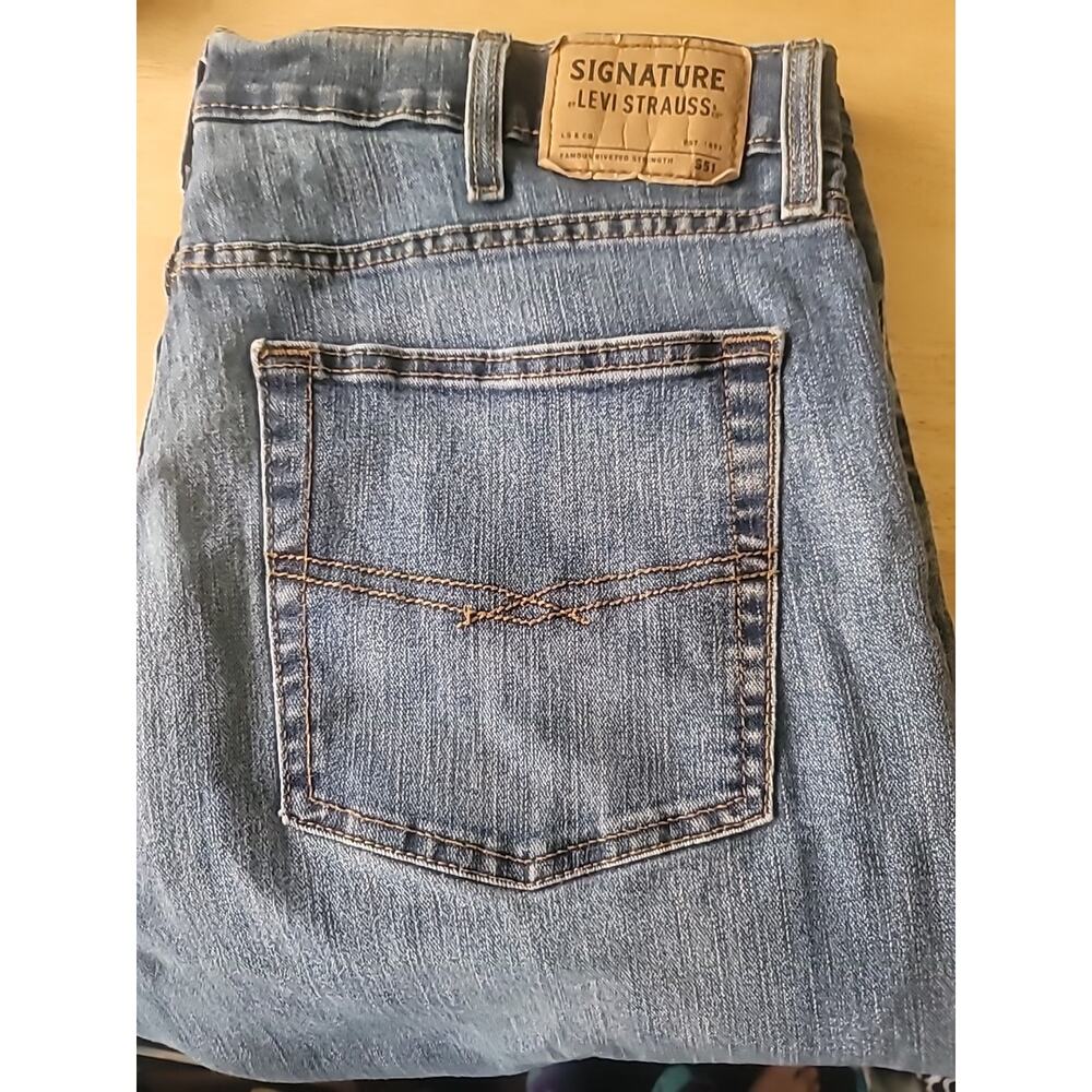 Signature by Levi Strauss Men's Size 38 x 30 Relaxed Jeans - Blue Stretch
